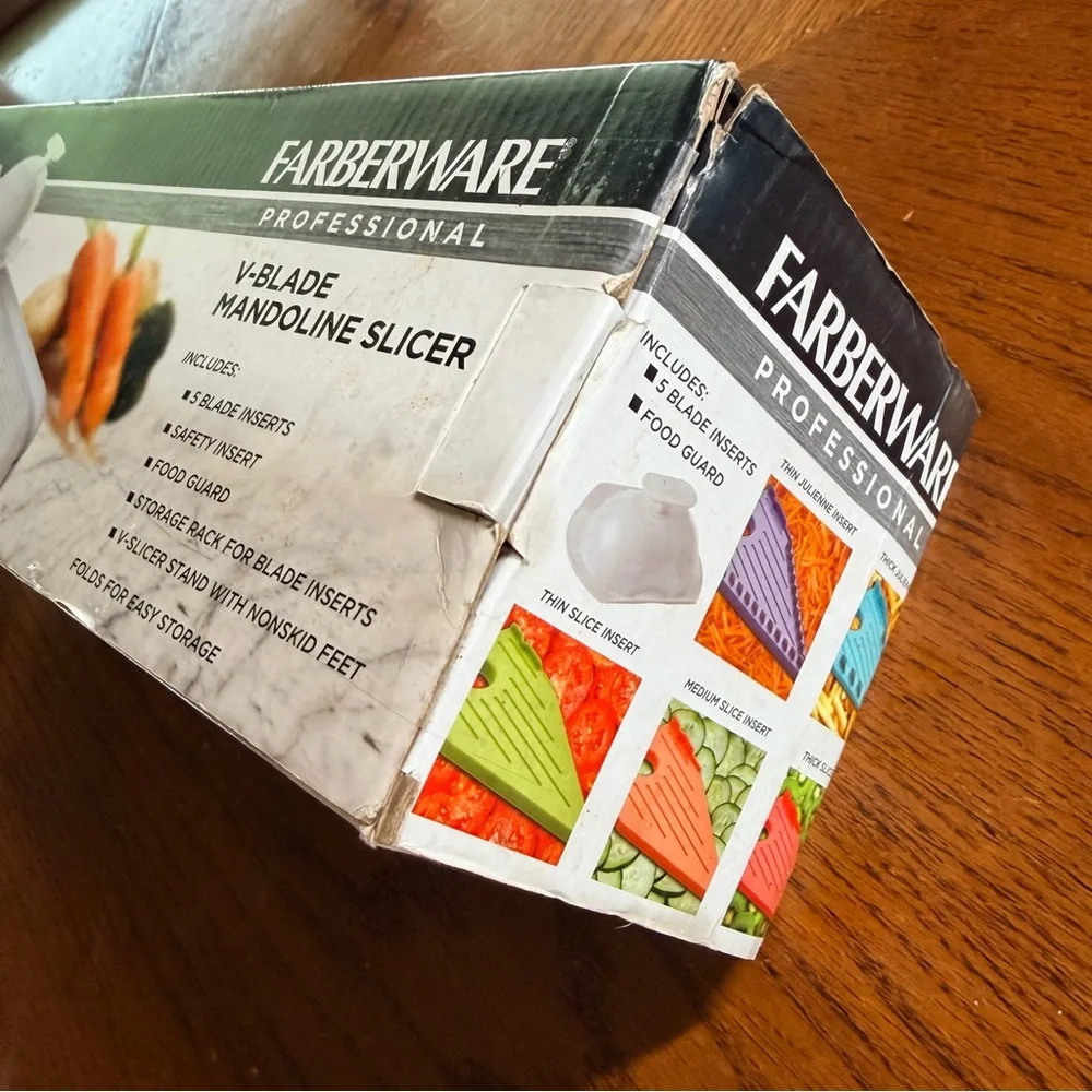 Farberware V-Blade Mandoline Slicer with Colorful Inserts